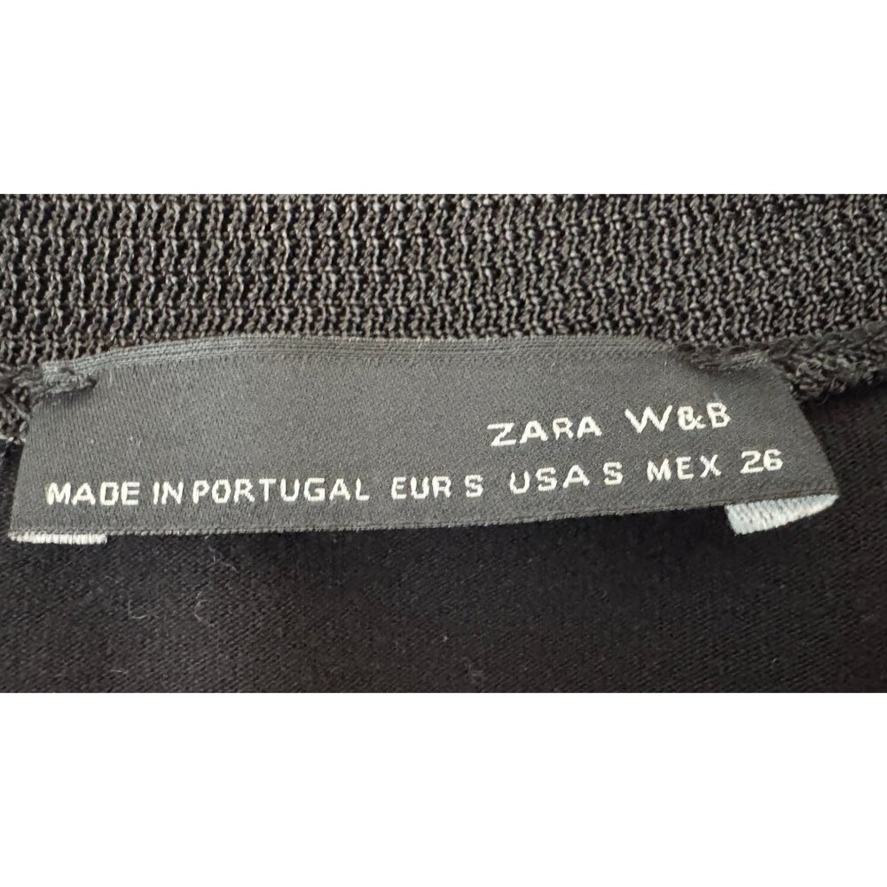 2/$25 Zara W&B Black Small Long Sleeve Top Round Neck Pullover - Picture 3 of 14